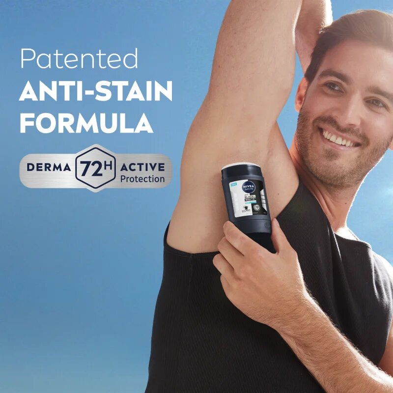 Nivea MEN Black & White Invisible Fresh твърд антиперспирант за мъже 50 мл.
