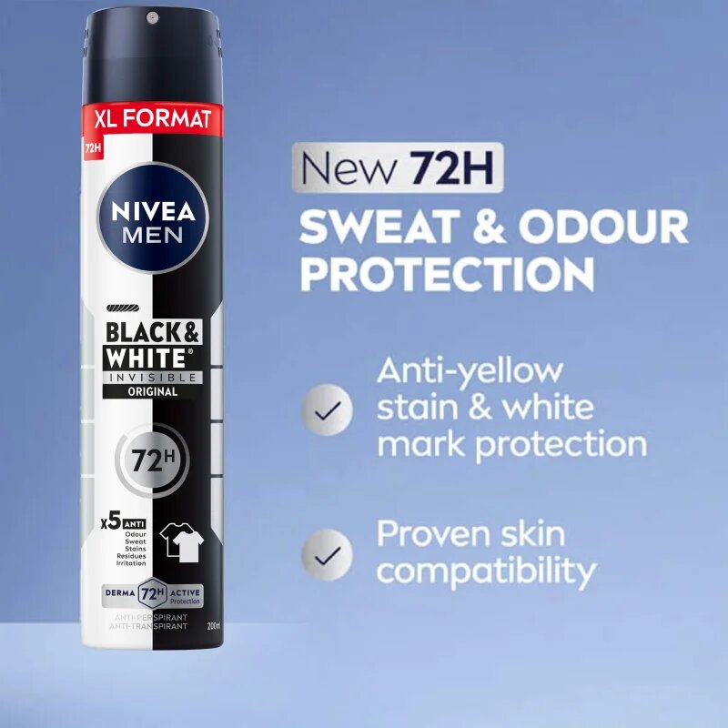 Nivea MEN Black & White Invisible Original антиперспирант-спрей изгодна опаковка