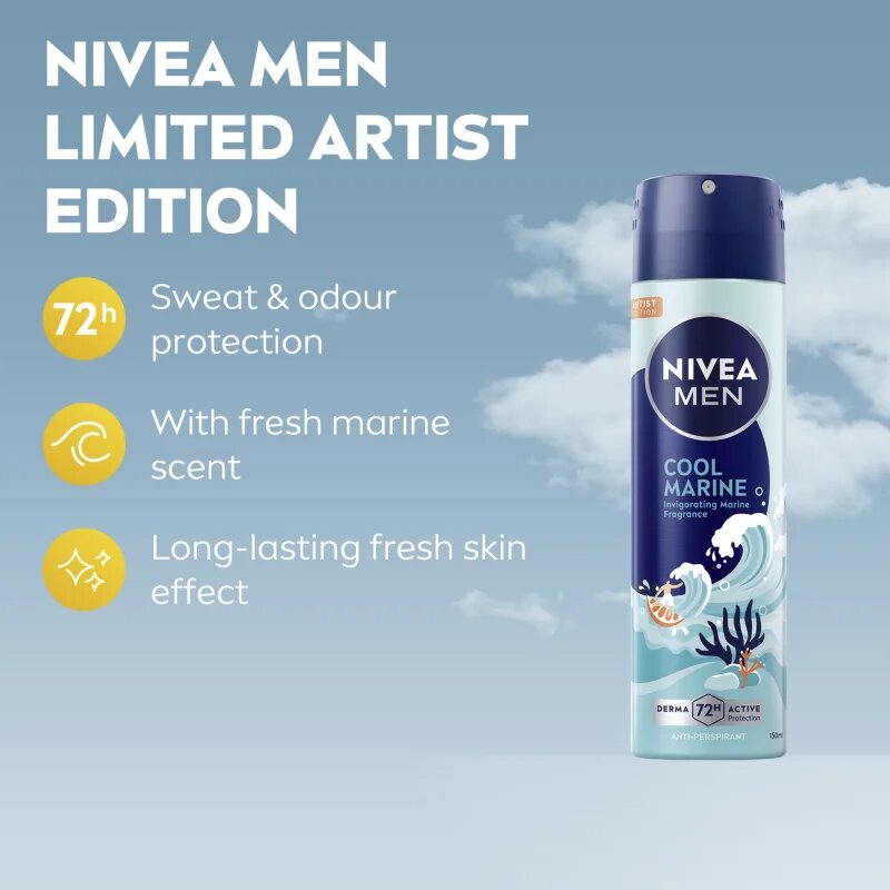 Nivea MEN Cool Marine антиперспирант-спрей 150 мл.