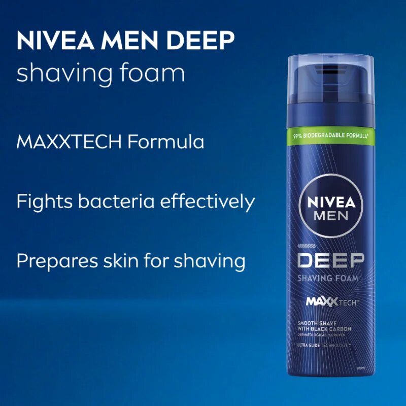 Nivea MEN Deep пяна за бръснене за мъже 200 мл.