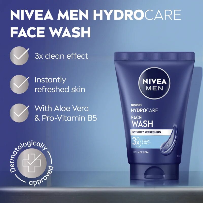Nivea MEN Hydrocare овлажняващ почистващ гел 100 мл.