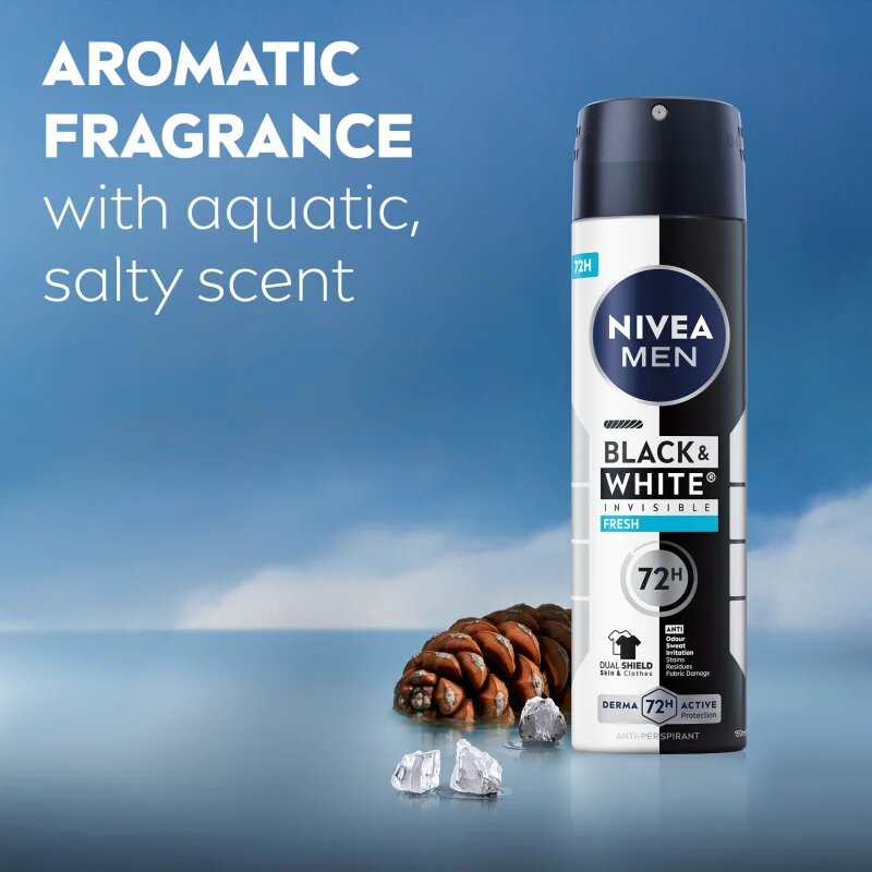 Nivea Men Invisible Black & White антиперспирант-спрей Fresh 150 мл.