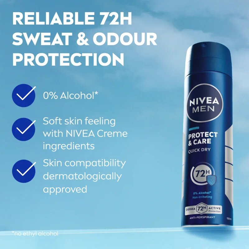 Nivea Men Protect & Care антиперспирант-спрей за мъже 150 мл.