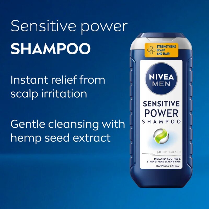 Nivea MEN Sensitive Power подсилващ шампоан за чувствителен скалп 250 мл.