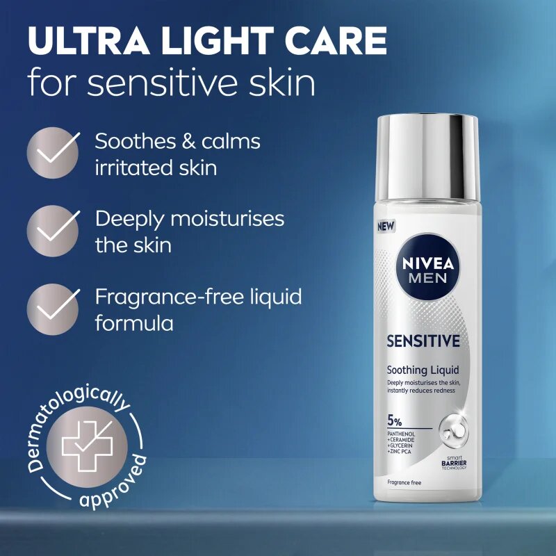 Nivea MEN Sensitive ултра лек флуид за успокояване на кожата 100 мл.