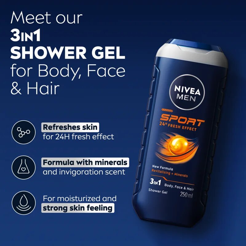 Nivea MEN Sport душ-гел за мъже изгодна опаковка