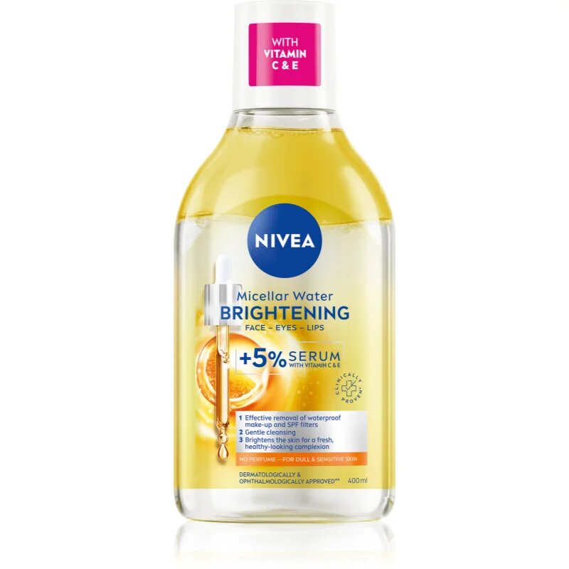 Nivea Micellar Brightening почистваща мицеларна вода за озаряване на лицето 400 мл.