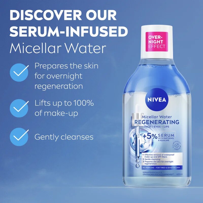 Nivea Micellar Regenerating почистваща мицеларна вода с регенериращ ефект 400 мл.