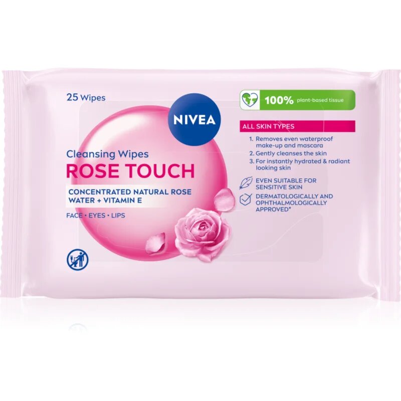 Nivea Micellar Rose Touch почистващи мицеларни кърпички за лице 25 бр.