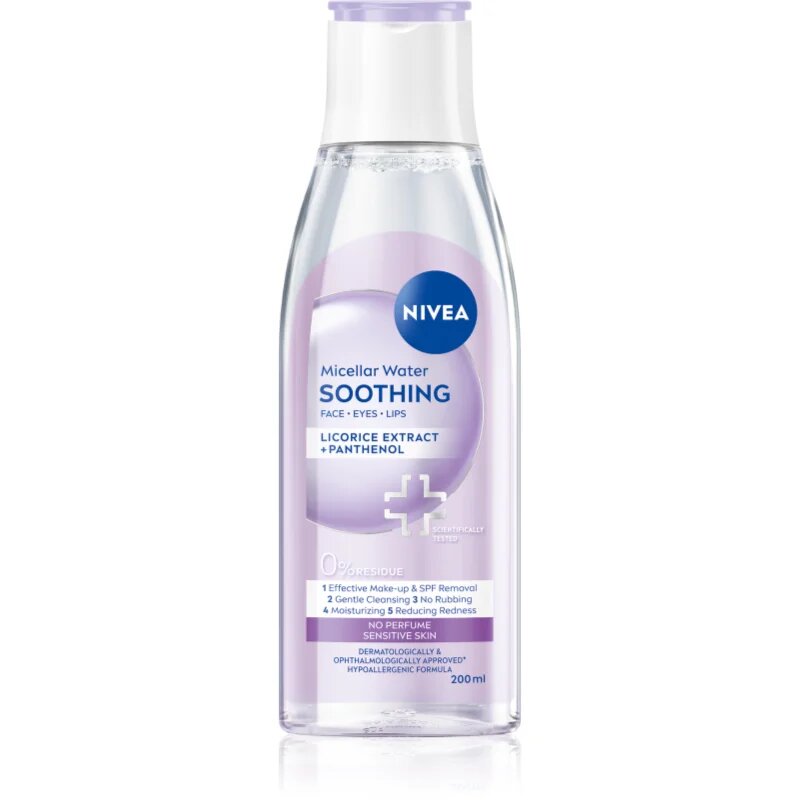 Nivea Micellar Soothing мицеларна почистваща вода за чувствителна кожа на лицето 200 мл.