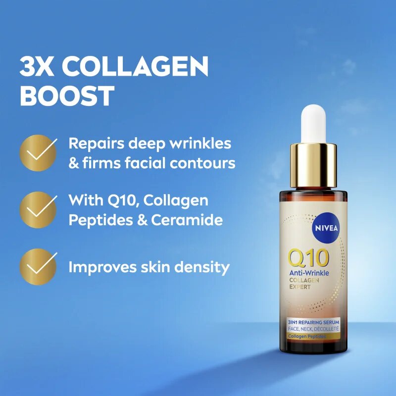 Nivea Q10 Anti-Wrinkle Collagen Expert серум против бръчки с колаген 30 мл.
