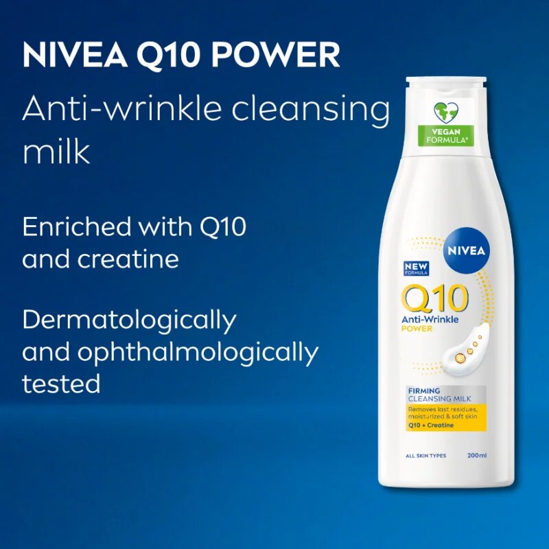 Nivea Q10 Power почистващо мляко за тяло против бръчки 200 мл.
