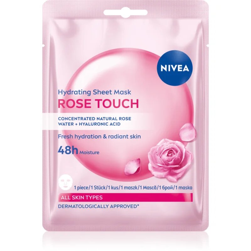 Nivea Rose Touch хидратираща платнена маска 1 бр.