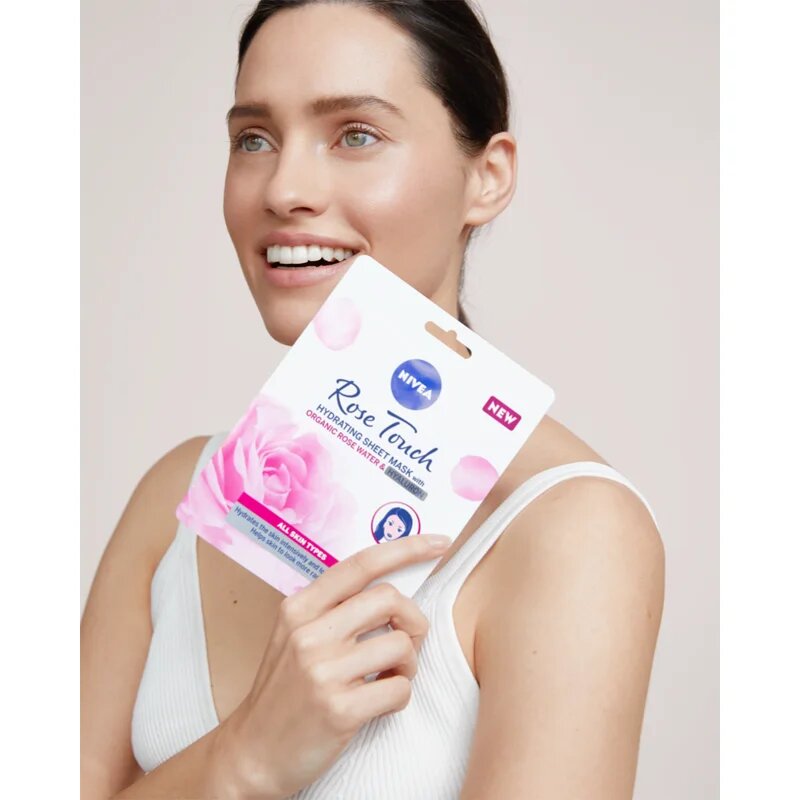Nivea Rose Touch хидратираща платнена маска 1 бр.