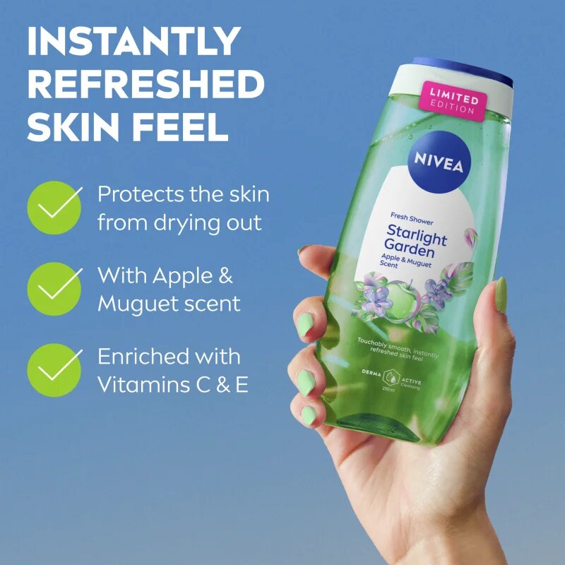 Nivea Starlight Garden освежаващ душ гел лимитирано издание 250 мл.