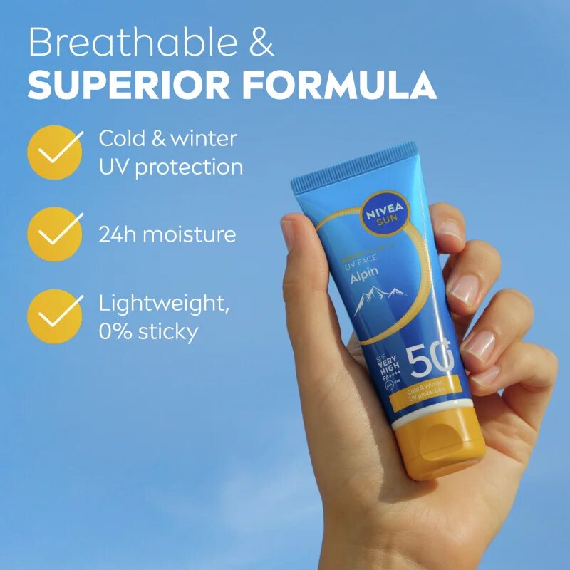 Nivea SUN Alpin крем за лице за слънчеви бани против студ и вятър SPF 50+ 40 мл.