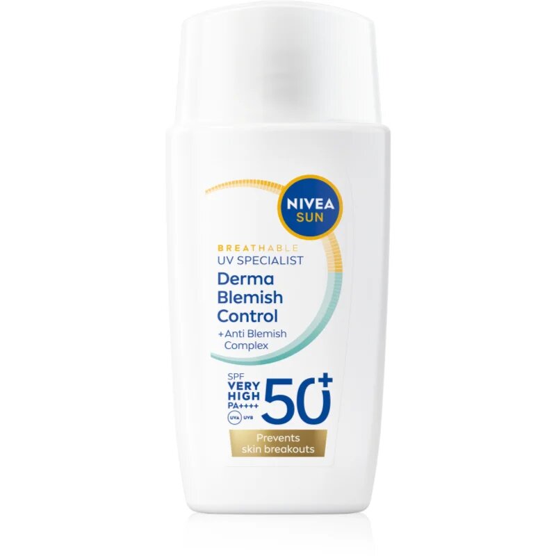Nivea SUN Derma Skin Clear крем за лице за слънчеви бани за кожа с несъвършенства SPF 50+ 40 мл.