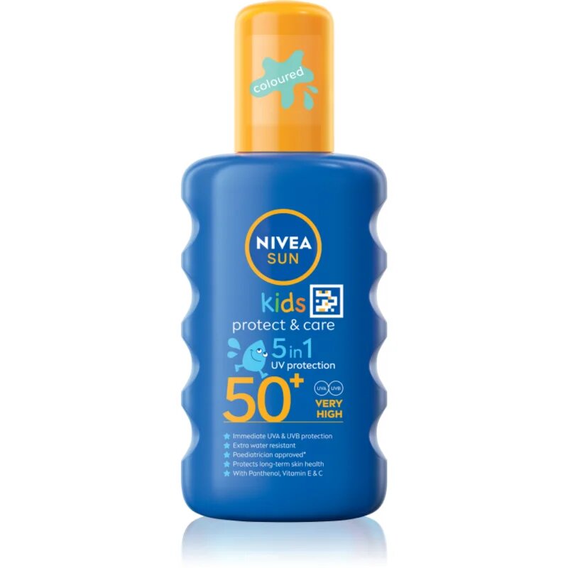 Nivea SUN Kids детски слънцезащитен цветен спрей SPF 50+ 200 мл.