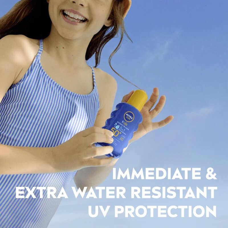Nivea SUN Kids детски слънцезащитен цветен спрей SPF 50+ 200 мл.
