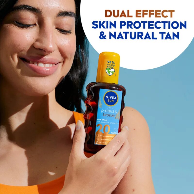 Nivea SUN Protect & Bronze олио за слънце SPF 20 200 мл.