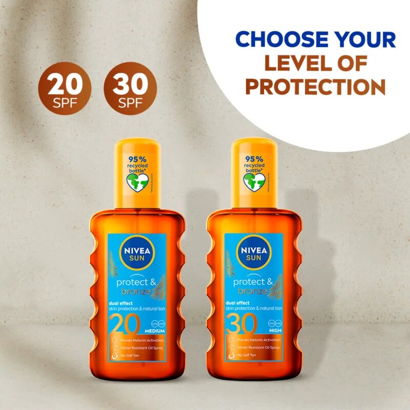 Nivea SUN Protect & Bronze олио за слънце SPF 20 200 мл.