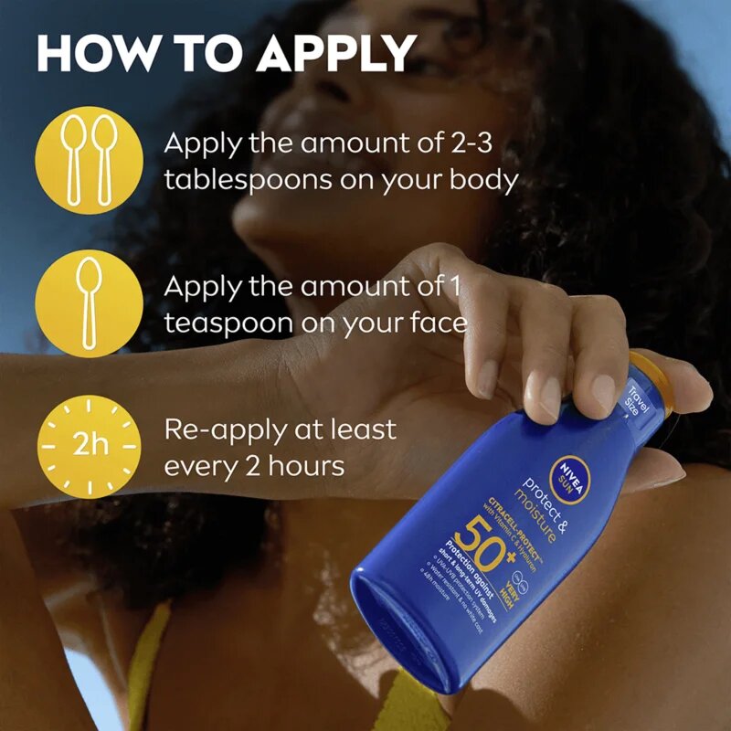 Nivea SUN Protect & Moisture хидратиращо мляко за тен SPF 50+ 100 мл.