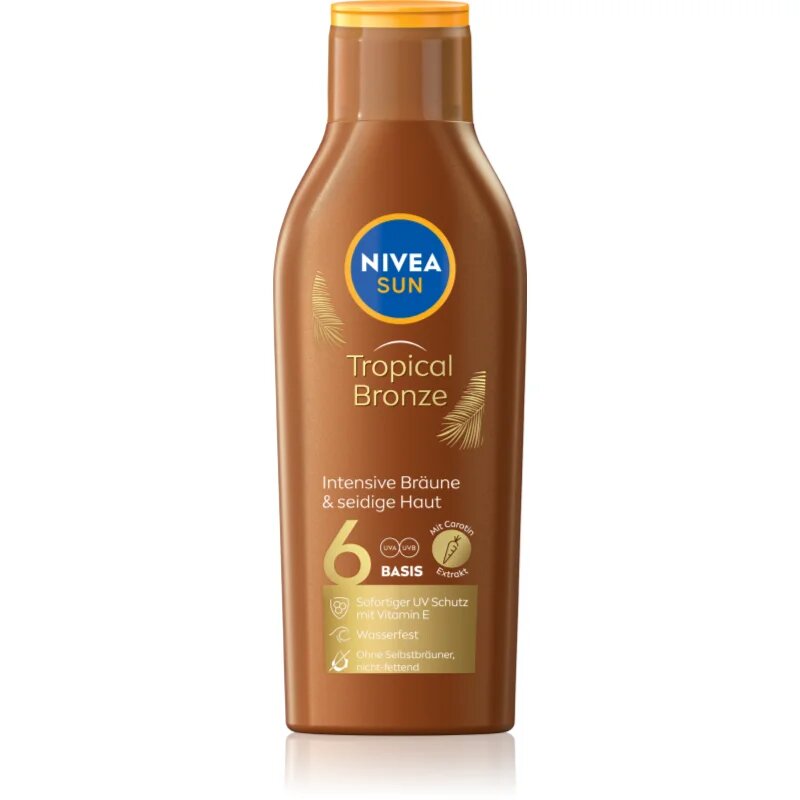 Nivea SUN Tropical Bronze мляко за загар SPF 6 200 мл.