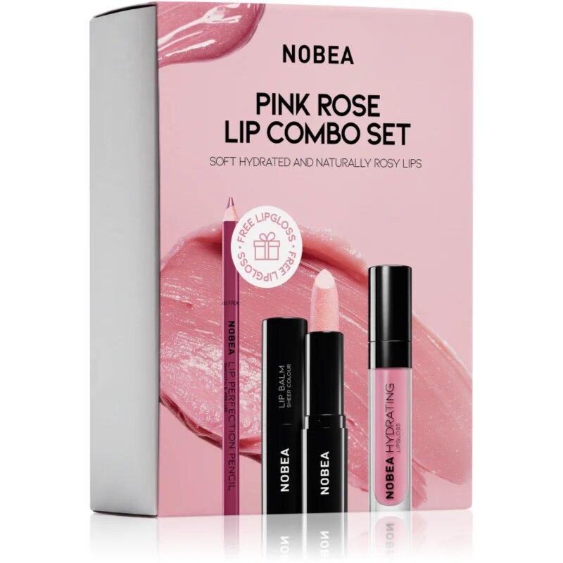 NOBEA Day-to-Day Pink Rose Lip Combo Set подаръчен комплект за устни