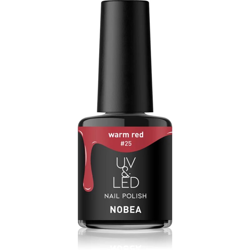 NOBEA UV & LED Nail Polish гел лак за нокти с използване на UV/LED лампа бляскав цвят Warm red #25 6 мл.