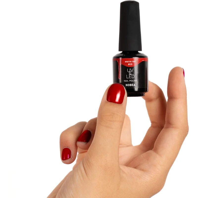 NOBEA UV & LED Nail Polish гел лак за нокти с използване на UV/LED лампа бляскав цвят Warm red #25 6 мл.