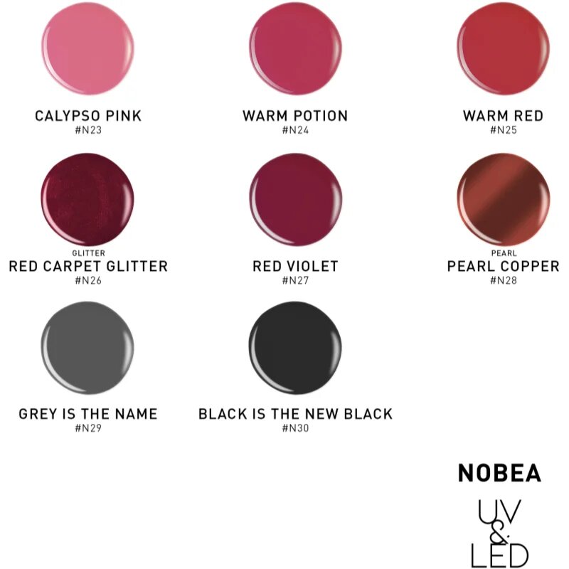 NOBEA UV & LED Nail Polish гел лак за нокти с използване на UV/LED лампа бляскав цвят Warm red #25 6 мл.
