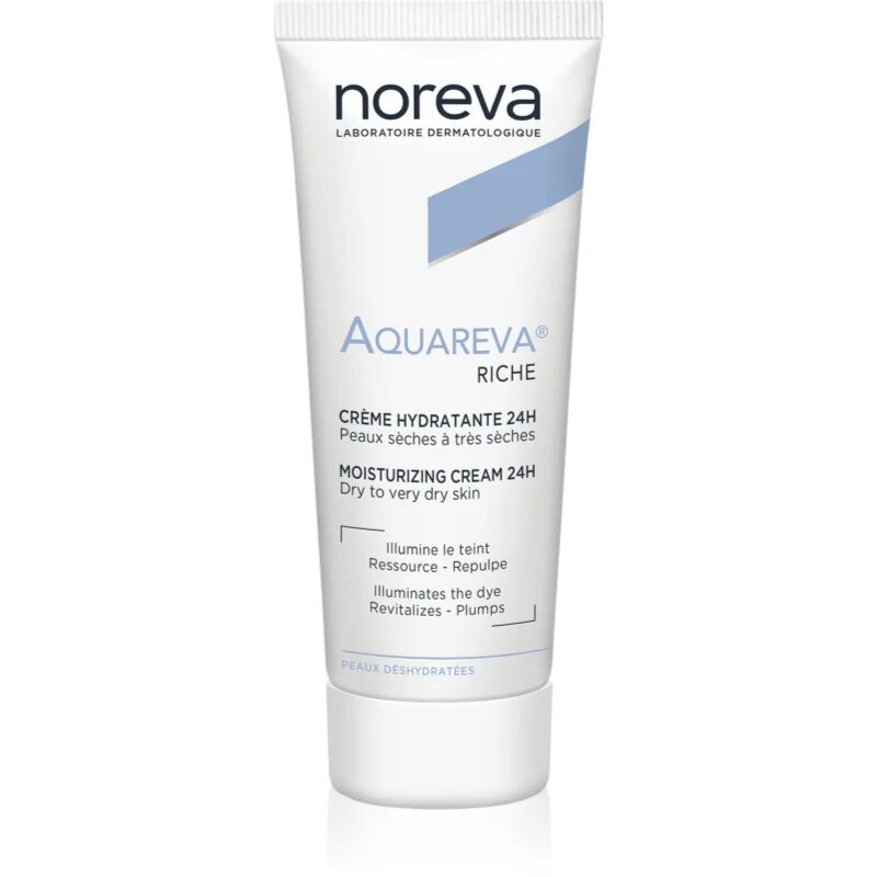 Noreva Aquareva Rich Moisturizing Cream 24h подхранващ крем за интензивна хидратация 40 мл.