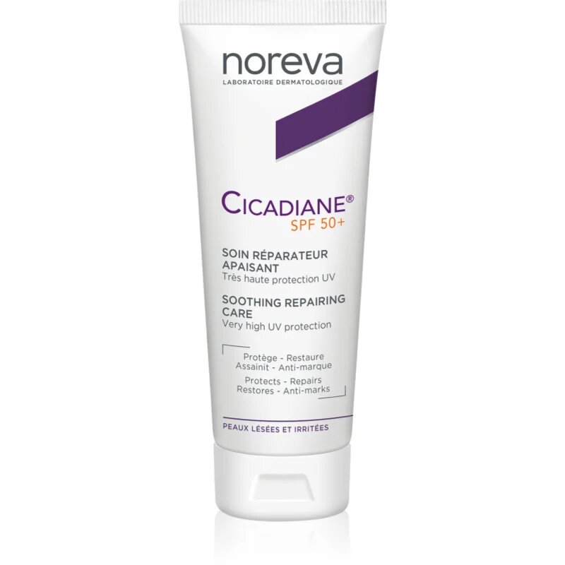 Noreva Cicadiane Soothing Repairing Care слънцезащитен крем за тяло и лице SPF 50+ 40 мл.