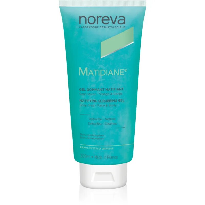 Noreva Matidiane Matifying Scrubbing Gel почистващ пилинг гел за мазна и проблемна кожа 200 мл.