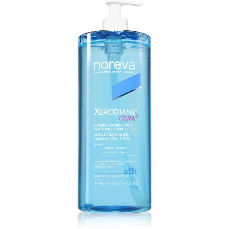 Noreva Xerodiane® Cera Gentle Foaming gel лек почистващ гел за суха и чувствителна кожа 1000 мл.