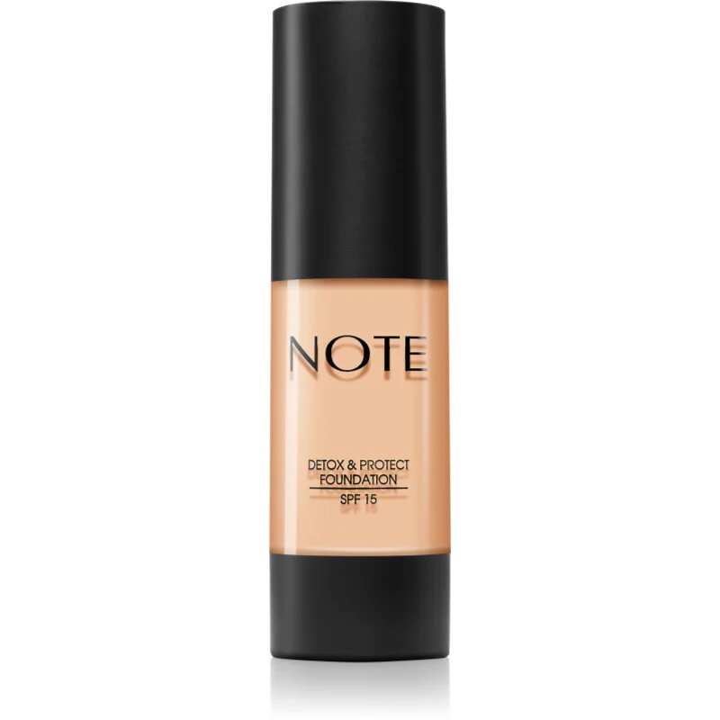 Note Cosmetique Detox & Protect течен фон дьо тен с матов завършек SPF 15 цвят 01 Beige 30 мл.