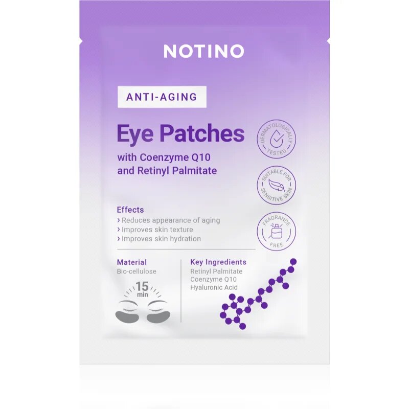 Notino Anti-Aging Bio-Cellulose Eye Patches Set with Coenzyme Q10 and Retinyl Palmitate околоочна маска против бръчки за околоочната област