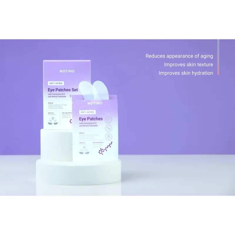 Notino Anti-Aging Bio-Cellulose Eye Patches Set with Coenzyme Q10 and Retinyl Palmitate околоочна маска против бръчки за околоочната област