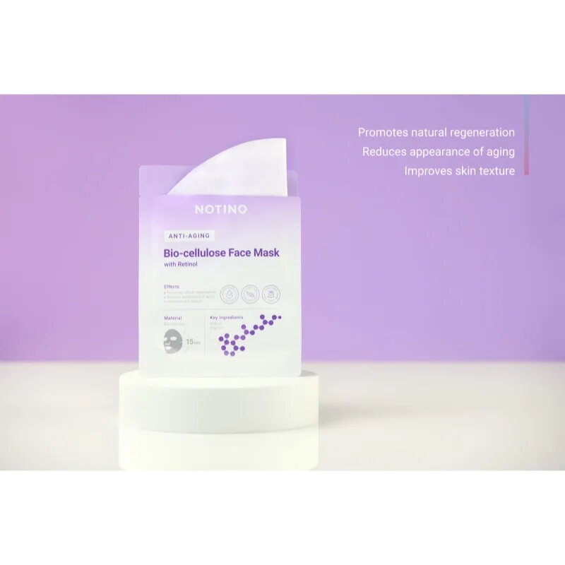 Notino Anti-Aging Bio-Cellulose Face Mask with Retinol противбръчкова платнена маска 25 гр.