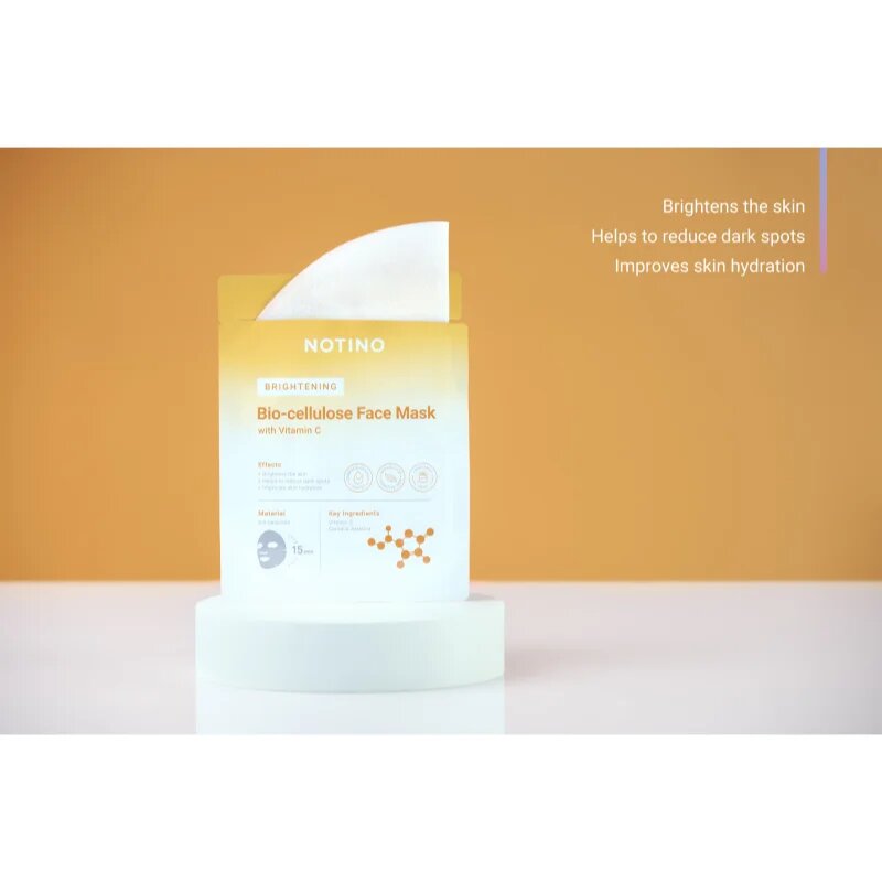 Notino Brightening Bio-Cellulose Face Mask with Vitamin C озаряваща платнена маска 25 гр.