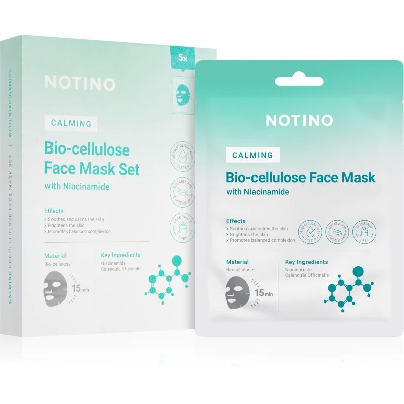 Notino Calming Bio-Cellulose Face Mask with Niacinamide комплект платнени маски с успокояващ ефект