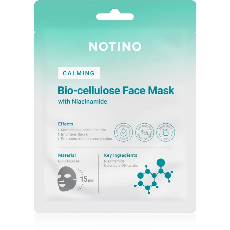 Notino Calming Bio-Cellulose Face Mask with Niacinamide успокояваща платнена маска 25 гр.