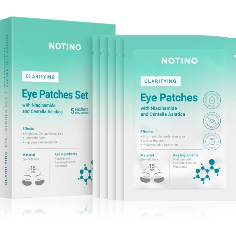 Notino Clarifying Bio-Cellulose Eye Patches Set with Niacinamide and Centella Asiatica освежаваща маска за околоочната област