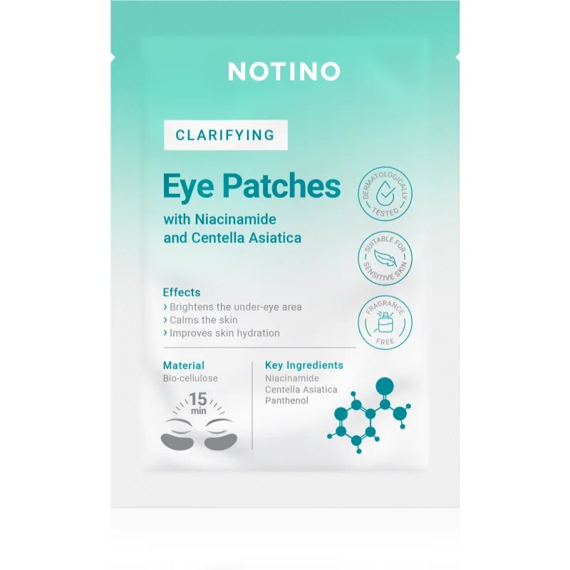 Notino Clarifying Bio-Cellulose Eye Patches Set with Niacinamide and Centella Asiatica освежаваща маска за околоочната област