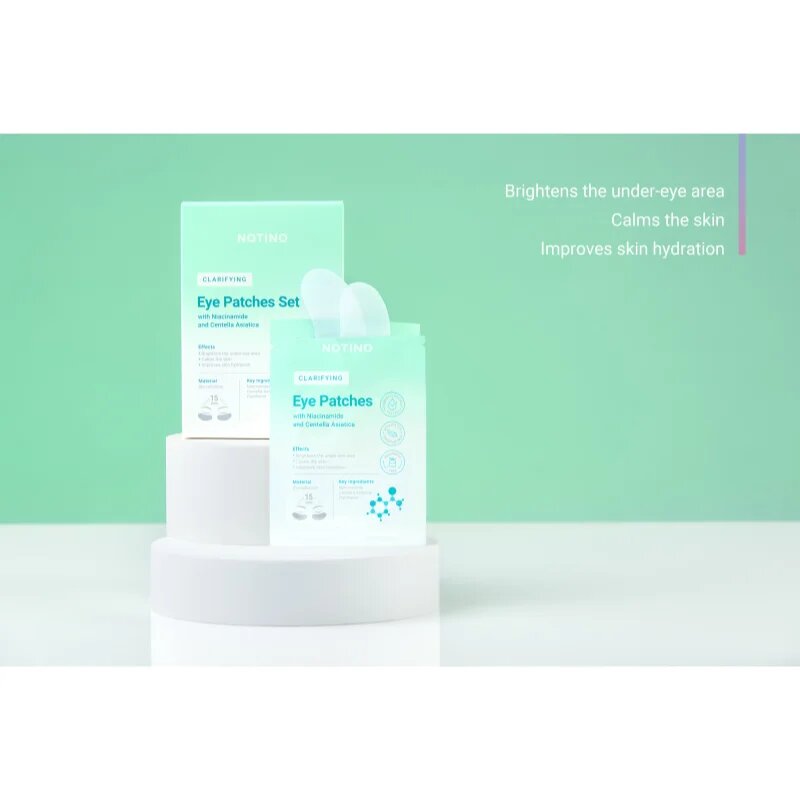 Notino Clarifying Bio-Cellulose Eye Patches Set with Niacinamide and Centella Asiatica освежаваща маска за околоочната област