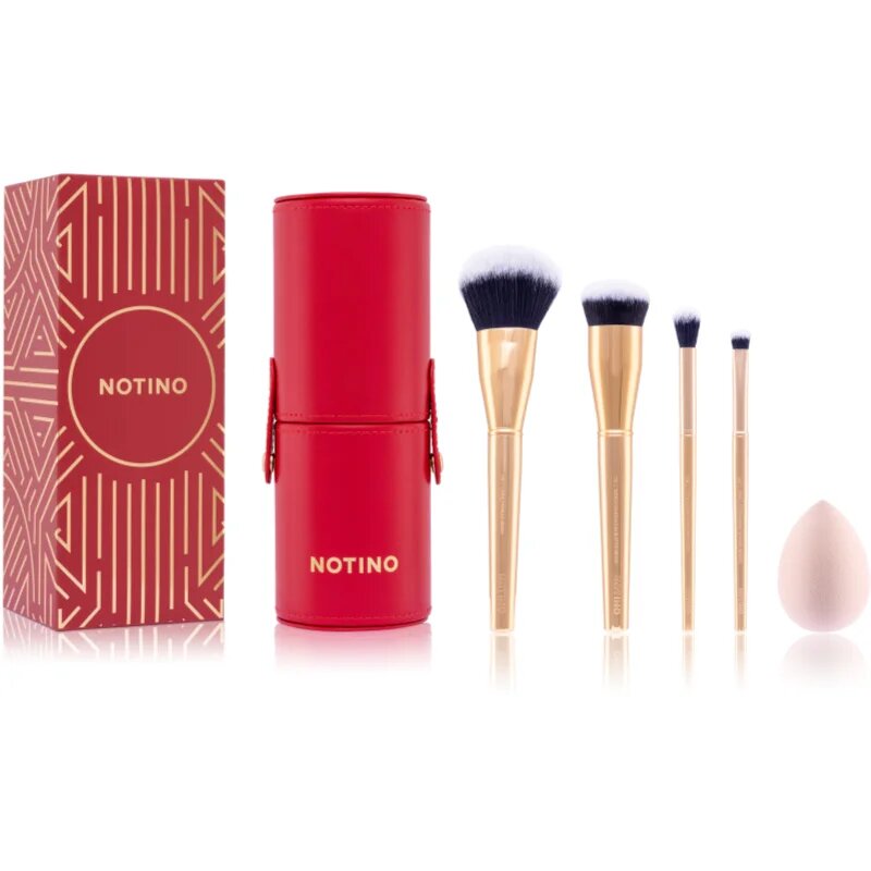 Notino Gift Set Make-up Brushes and Sponge Gift Set комплкет четки с калъф