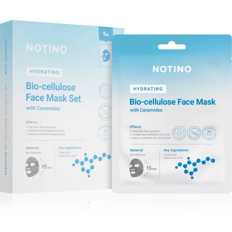 Notino Hydrating Bio-Cellulose Face Mask with Ceramides комплект платнени маски с хидратиращ ефект