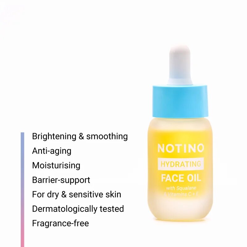 Notino Hydrating Face Oil with Squalane & Vitamins C + E озаряващо олио с витамин С 15 мл.