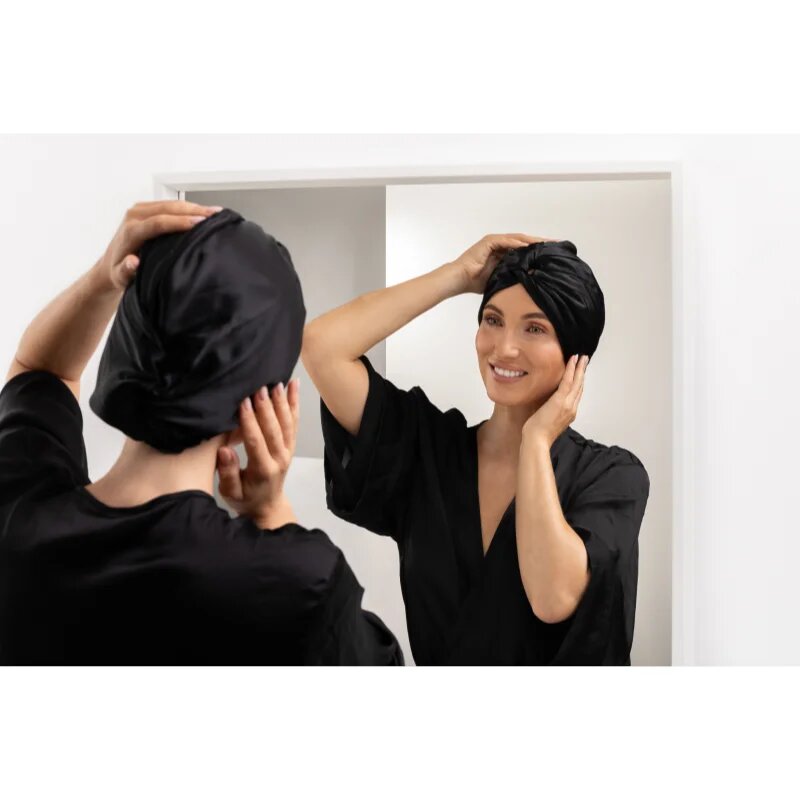 Notino Silk Collection Hair wrap копринен тюрбан за коса Black 1 бр.