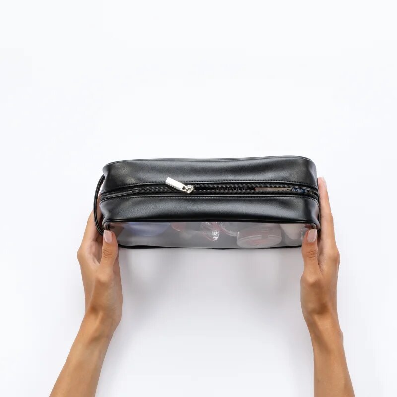 Notino Travel Collection Large Clear Organizer прозрачна козметична чантичка L Black 26x14x85 cm 1 бр.